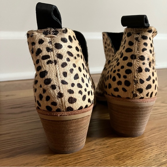 Dolce Vita Sonni Ankle Bootie Cheetah Leopard Print Calf Skin Hair Size 6 - Picture 3 of 9